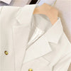 Women's Long-Sleeve Blazer with Double-Breasted Design