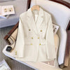 Women's Long-Sleeve Blazer with Double-Breasted Design