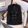 Women's Long-Sleeve Blazer with Double-Breasted Design