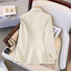 Women's Long-Sleeve Blazer with Double-Breasted Design