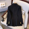 Women's Long-Sleeve Blazer with Double-Breasted Design