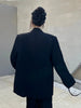 Women's Oversized Black Blazer with Sequin Lapels and Chain Detail