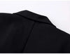 Women's Oversized Black Blazer with Sequin Lapels and Chain Detail