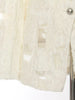 Women's Beige Jacquard Blazer with a V-Neck and Loose Fit
