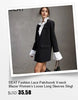 Women's Beige Jacquard Blazer with a V-Neck and Loose Fit