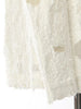 Women's Beige Jacquard Blazer with a V-Neck and Loose Fit
