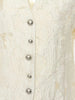 Women's Beige Jacquard Blazer with a V-Neck and Loose Fit