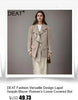 Women's Beige Jacquard Blazer with a V-Neck and Loose Fit