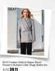 Women's Beige Jacquard Blazer with a V-Neck and Loose Fit