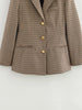 Women's KONDALA Fall Winter Office Houndstooth Blazer Vintage Single Breasted Elegant Shrug Button Blazer