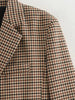 Women's KONDALA Fall Winter Office Houndstooth Blazer Vintage Single Breasted Elegant Shrug Button Blazer
