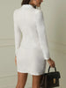 Women's Long-Sleeve Blazer Dress with a Double-Breasted Front in Black or White