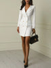 Women's Long-Sleeve Blazer Dress with a Double-Breasted Front in Black or White