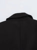 Women's Black Commute Blazer with a Deep V-Neck and Cinched Waist