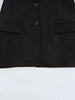 Women's Black Commute Blazer with a Deep V-Neck and Cinched Waist