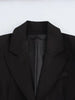 Women's Black Commute Blazer with a Deep V-Neck and Cinched Waist