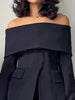 Women's Off-the-Shoulder Blazer with a Split-Front Zipper