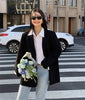 Women's Relaxed Blazer Coat with a Back Slit in Black Purple Gray or Raspberry