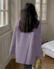 Women's Relaxed Blazer Coat with a Back Slit in Black Purple Gray or Raspberry
