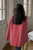 Women's Relaxed Blazer Coat with a Back Slit in Black Purple Gray or Raspberry