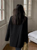Women's Relaxed Blazer Coat with a Back Slit in Black Purple Gray or Raspberry