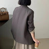 Women's Relaxed-Fit Blazer with a Single-Button Front in Gray or Black
