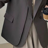 Women's Relaxed-Fit Blazer with a Single-Button Front in Gray or Black