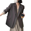 Women's Relaxed-Fit Blazer with a Single-Button Front in Gray or Black