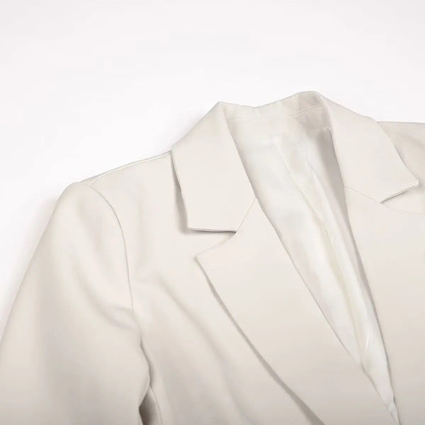 Women's Slim-Fit Single-Button Blazer with Pockets in Beige or Black