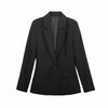Women's Slim-Fit Single-Button Blazer with Pockets in Beige or Black