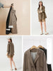 Women's Oversized Long-Sleeve Blazer with a Turn-Down Collar in Black or Apricot