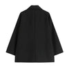 Women's Oversized Long-Sleeve Blazer with a Turn-Down Collar in Black or Apricot