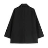 Women's Oversized Long-Sleeve Blazer with a Turn-Down Collar in Black or Apricot