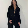 Women's Double-Breasted Blazer with Notched Lapels and Front Pockets