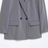 Women's Double-Breasted Blazer with Notched Lapels and Front Pockets