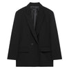 Women's Double-Breasted Blazer with Notched Lapels and Front Pockets