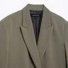 Women's Double-Breasted Blazer with Notched Lapels and Front Pockets