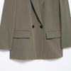 Women's Double-Breasted Blazer with Notched Lapels and Front Pockets