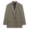 Women's Double-Breasted Blazer with Notched Lapels and Front Pockets