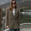 Women's Oversized Blazer with Long Sleeves in Black Gray or Army Green