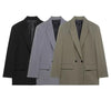 Women's Oversized Blazer with Long Sleeves in Black Gray or Army Green