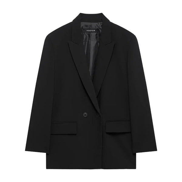 Women's Oversized Blazer with Long Sleeves in Black Gray or Army Green