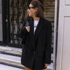 Women's Oversized Blazer with Long Sleeves in Black Gray or Army Green