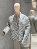 Women's Oversized Printed Blazer with Notched Lapels and a Loose Fit