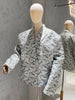 Women's Oversized Printed Blazer with Notched Lapels and a Loose Fit