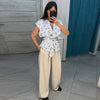 Women's Oversized Printed Blazer with Notched Lapels and a Loose Fit