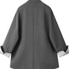 Women's Gray or Black Blazer with Lace Patchwork and Long Sleeves