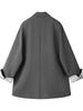 Women's Gray or Black Blazer with Lace Patchwork and Long Sleeves
