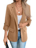 Women's Single-Button Blazer Cardigan with Long Sleeves in Eight Colors