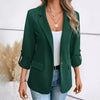 Women's Single-Button Blazer Cardigan with Long Sleeves in Eight Colors